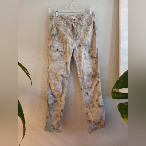 Anthropologie Watercolor The Wanderer Camo Cargo Carpenter Painters Jeans - Picture 4 of 7